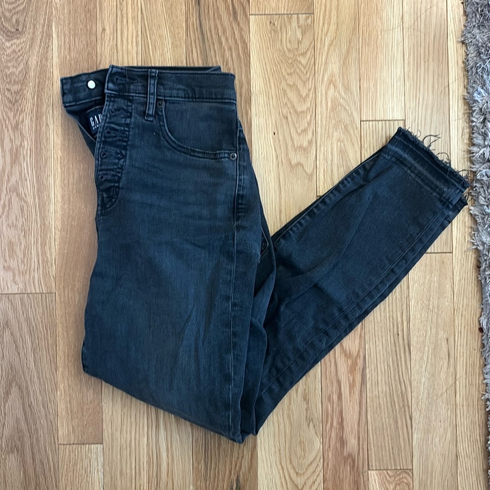 Gap Denim 6/28R True Skinny Charcoal Jeans